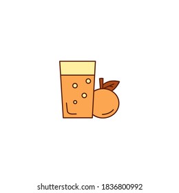Fruits juice icon. Thanksgiving icon. Simple, flat, outline, color.