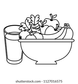 fruits with juice icons