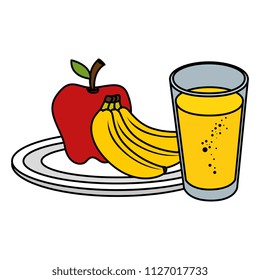 fruits with juice icons