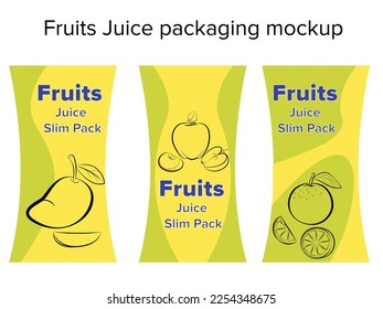 Fruits Juice packaging mockup, Branding Design Packaging. Template Packaging Design. Summary Brand.