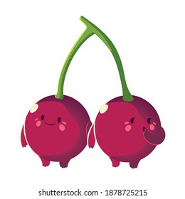 fruits kawaii funny face happiness cute cartoon vector illustration