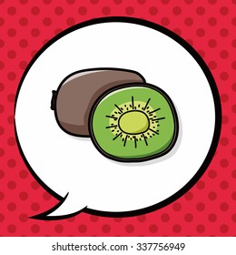 fruits kiwi doodle, speech bubble