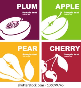 Fruits label design.