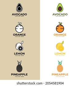 fruits, label, exotic fruits logo. fruit icon logo modern vector illustration