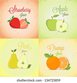 Fruits labels design set