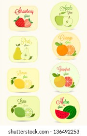 Fruits labels set