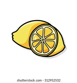 fruits lemon doodle