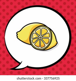 fruits lemon doodle, speech bubble