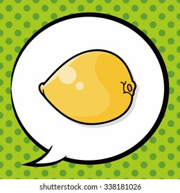 fruits lemon doodle, speech bubble