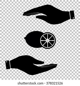 Fruits lemon sign. Flat style icon vector illustration.