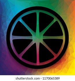 Fruits lemon sign. Vector. Flat style black icon on white.