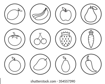 Fruits line art