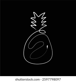 fruits line art. one line drawing fruits. seamless fruits icon.