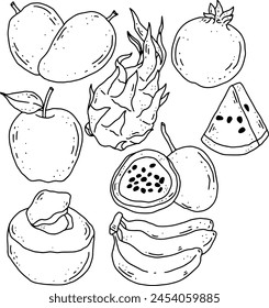 fruits line element design for templates.