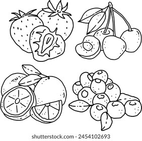 diseño de elementos de línea de frutas para Plantillas.