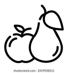 fruits Line Icon Background White