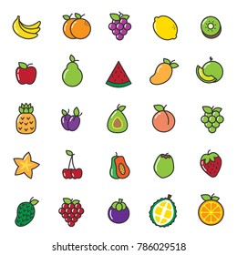 fruits line icon for print and web