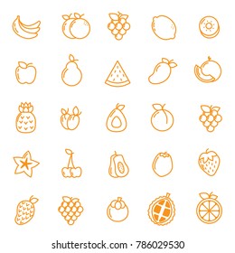 fruits line icon for print and web