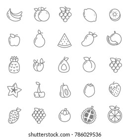 fruits line icon for print and web