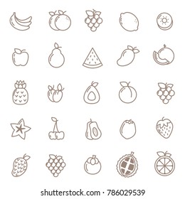 fruits line icon for print and web