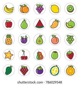 fruits line icon for print and web