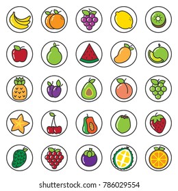 fruits line icon for print and web