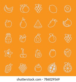 fruits line icon for print and web