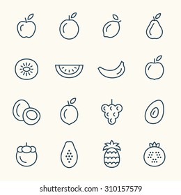 Fruits line icons