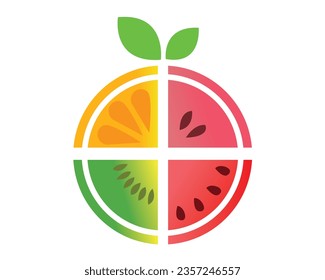 Elementos de diseño del logotipo de frutas símbolos