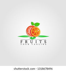 fruits logo template. Vector logo for business corporate. Orange  illustration element.