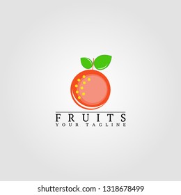 fruits logo template. Vector logo for business corporate. Orange  illustration element.