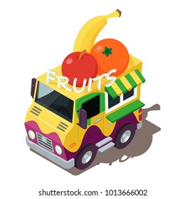 Fruits machine icon. Isometric illustration of fruits machine vector icon for web