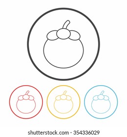 fruits Mangosteen line icon