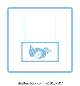 Fruits market department icon. Blue frame design. Vector illustration.