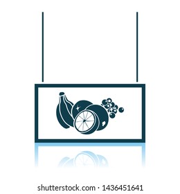 Fruits Market Department Icon. Shadow Reflection Design. Vector Illustration.