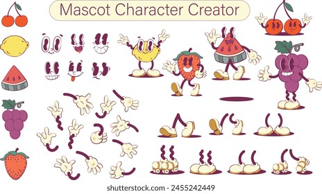Fruits mascot character creation kit