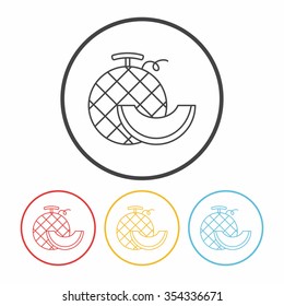 fruits melon line icon