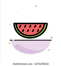 Fruits, Melon, Summer, Water Abstract Flat Color Icon Template