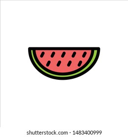 Fruits, Melon, Summer, Water  Flat Color Icon. Vector icon banner Template