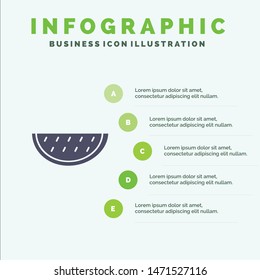 Fruits, Melon, Summer, Water Solid Icon Infographics 5 Steps Presentation Background