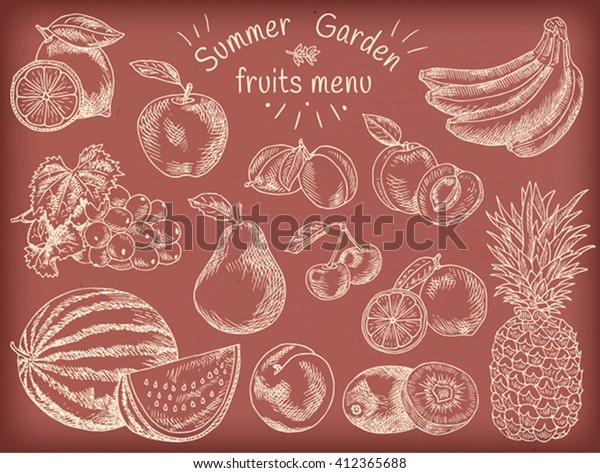 Fruits Menu Summer Garden Lemon Apple Royalty Free Stock Image