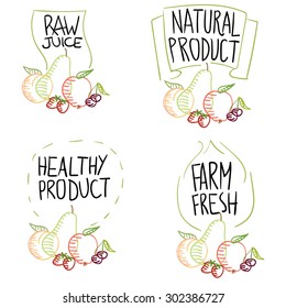 Fruits mix or vector sketch