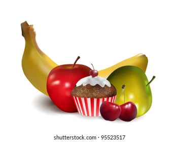 Fruits and Muffin