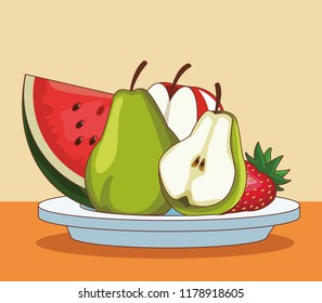 Fruits on dish