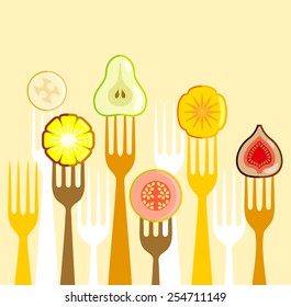 Fruits on forks