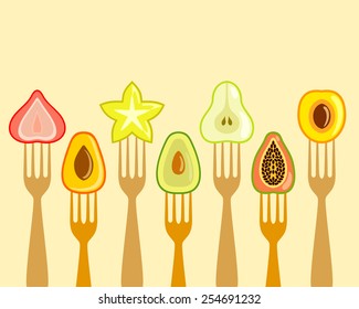 Fruits on forks series