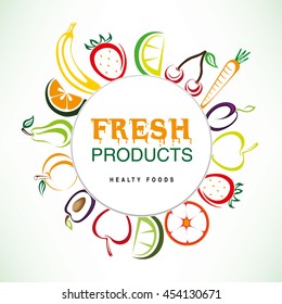 fruits on the white background