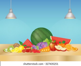 Fruits on a wood table