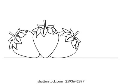 fruits one line art drawing
