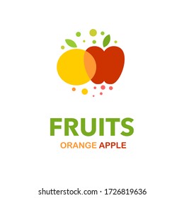 Fruits Orange and Apple Logo